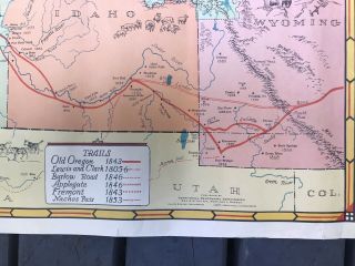 Vintage 1848 Oregon Territory Map Pictorial Lewis & Clark Centennial 1948 Rare 2
