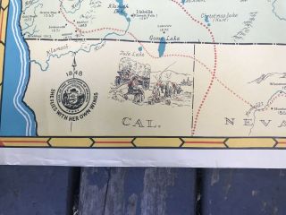 Vintage 1848 Oregon Territory Map Pictorial Lewis & Clark Centennial 1948 Rare 5