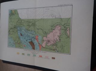 Antique Map " Volcanism: Geologic Map Of Northwestern Mexico " 1883
