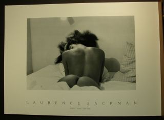 1987 Laurence Sackman King Poster England Black & White Photographic Nude On Bed