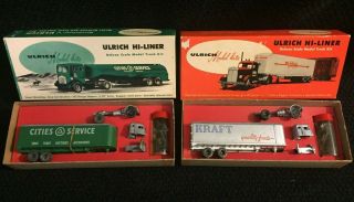 1950s Ulrich Ho Gauge (5/32 ") Hi - Liner Deluxe Scale Model Truck & Trailer Kits