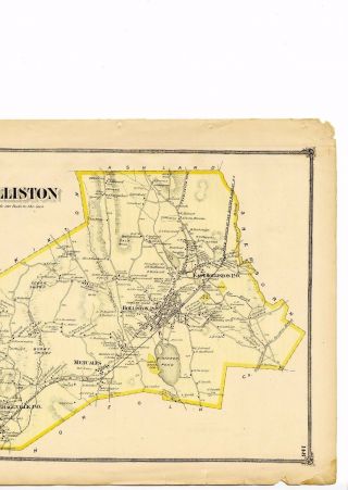 1875 Map of Holliston,  Mass.  from Beers Atlas of Middlesex County w/family names 4