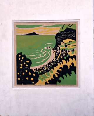 Fumio Kitaoka Woodblock Hand Signed And Numbered 5/50 - 1959 Woodcut 4 Colors