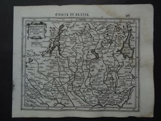 1608 Hondius Mercator Atlas Map Brescia - Italy - Comte De Bresse - Lombardy