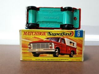 Matchbox Superfast Lesney - Series 6 - Ford Pick - Up Green Base Rare