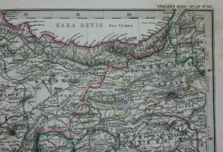 antique map MIDDLE EAST,  TURKEY,  CYPRUS,  SYRIA,  ARMENIA,  Stieler,  1886 5