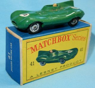 Matchbox Lesney Moko 1 - 75 Jaguar D Type No 41 B Very Good In Near D Box