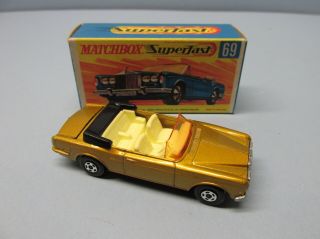 MATCHBOX Superfast 69A Rolls Royce Gold /Brown Int / Black Base / Wide Whls 2