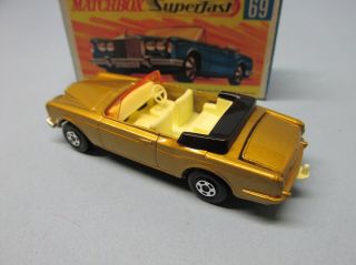 MATCHBOX Superfast 69A Rolls Royce Gold /Brown Int / Black Base / Wide Whls 3