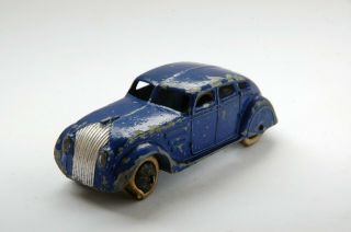 Vintage Dinky 30a Chrysler Airflow In Vivid Blue.  Prewar - Rare