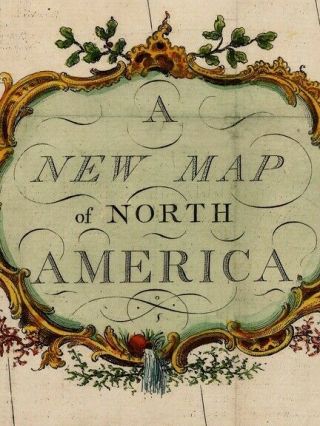 A Map of North America 1760s Vintage Style Early US Map - 20x24 2
