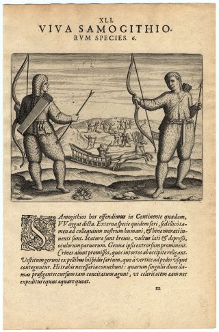 Antique Print - Lapland - Sami - Willem Barentsz - P 6 - De Bry - Van Linschoten - 1601