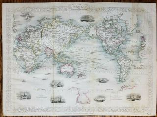 Antique Map Of The World On Mercator 