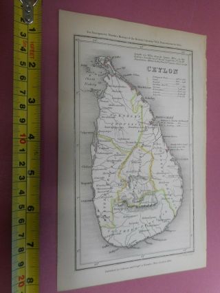 100 Ceylon Sri Lanka Kandy Colombo Map By J Walker C1835