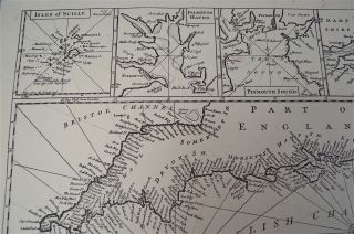 Vintage Marine chart sheet map A correct chart of the English Channel B/W 5