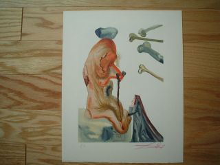 SALVADOR DALI - 3 Woodblock Prints - Divine Comedy Hell 18 - One Signed 4