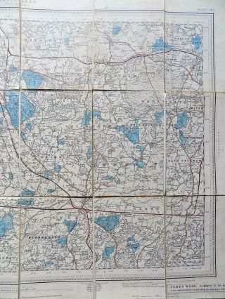 1890 Early Ordnance Survey Map Sevenoaks Kent Tonbridge Antique Old James Wyld 5
