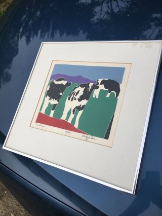 1970s Woody Jackson Art Print Vermont Ben & Jerry Artist Cow Farm Shoreham Rare