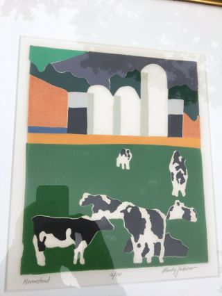 1970s Woody Jackson Art Print Vermont Ben & Jerry Artist Cow Farm Homestead RARE 2