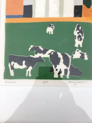 1970s Woody Jackson Art Print Vermont Ben & Jerry Artist Cow Farm Homestead RARE 3
