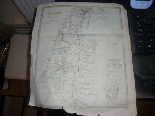 1842 Large,  Antique Map Of Palestine By W.  Hughes (william Hughes Mapmaker)