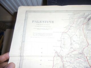 1842 Large,  Antique Map of Palestine by W.  Hughes (William Hughes mapmaker) 2
