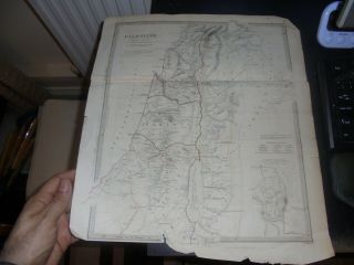 1842 Large,  Antique Map of Palestine by W.  Hughes (William Hughes mapmaker) 4