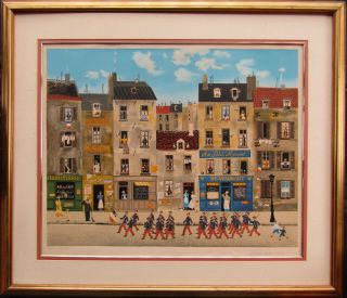 Michel Delacroix Paris Street Large Older Artist Proof Signed Lithograph 2 Nr