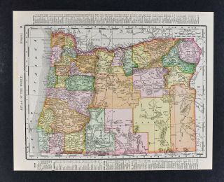 1895 Rand Mcnally Map - Oregon Salem Eugene Klamath Enterprise Portland Astoria