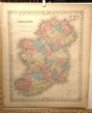 Antique Hand Colored Steel Engraving Map 1859 Colton 