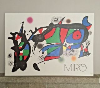 Rare Vintage Joan Miro Italy Edition Art Print 34x24 Lithograph 3
