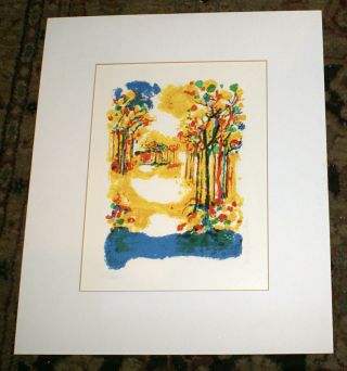 Signed Ronald Julius Christensen Silkscreen Print 155/300 Yellow Wood