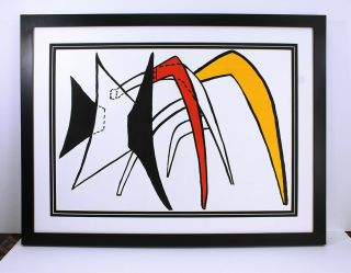 1963 Alexander Calder Framed Color Lithograph " Abstract Stabiles "