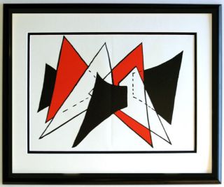 Alexander Calder 1963 Color Lithograph " Primary Stabiles " Framed