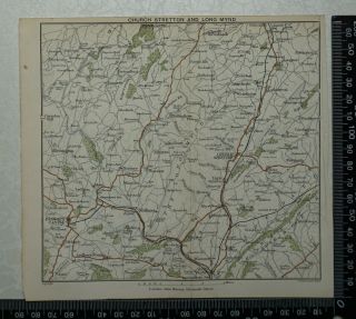 1897 Map Of Church Stretton And Long Mynd By Bartholomew