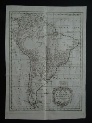 1757 Bellin Atlas Map South America - Amerique Meridionale