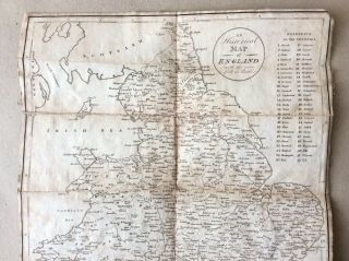 Antique Sheet Map An Historical Map Of England With The Sites Of All The Battles