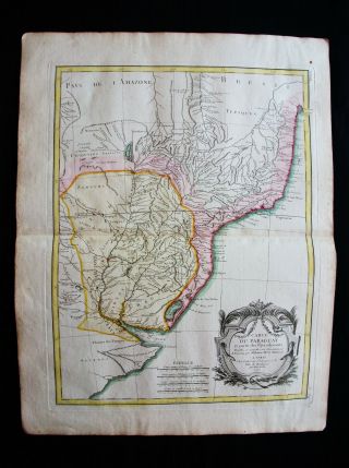 1778 Zannoni - Rare Map: South America,  Paraguay,  Asuncion,  Bolivia,  Argentina.