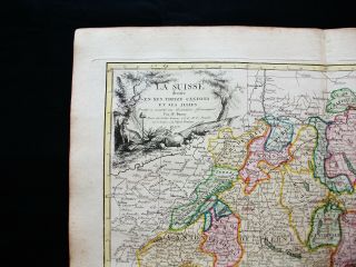 1778 ZANNONI - rare map: SWITZERLAND,  ELVETIC REGION,  BASEL,  SWISS,  ZURICH GENEVA 3
