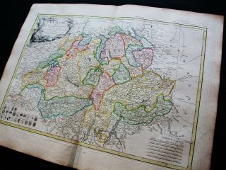 1778 ZANNONI - rare map: SWITZERLAND,  ELVETIC REGION,  BASEL,  SWISS,  ZURICH GENEVA 4