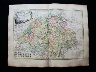 1778 ZANNONI - rare map: SWITZERLAND,  ELVETIC REGION,  BASEL,  SWISS,  ZURICH GENEVA 5