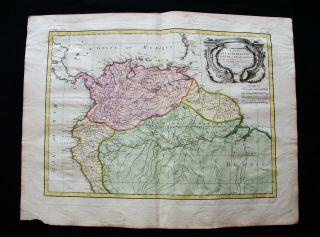 1778 Zannoni - Rare Map: South America,  Venezuela,  Colombia,  Guyana,  Caracas.