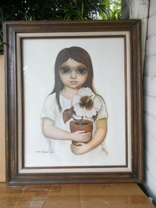 Signed Keene (margaret) 1968 Big Eye Little Girl Framed Print