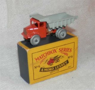 1950s.  Matchbox Moko Lesney 6.  Quarry Truck.  Metal Wheels