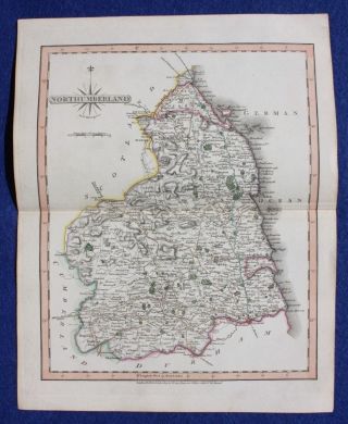 Antique Map Northumberland,  John Cary,  1809