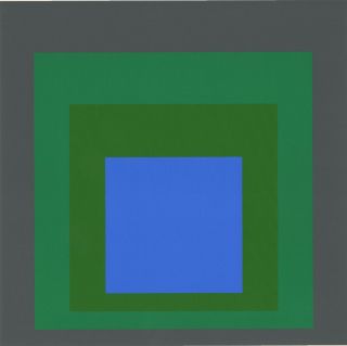 Classic Josef Albers Silkscreen Print 1973,  Homage To The Square Series Abstract