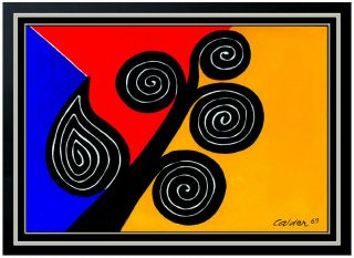 Alexander Calder Color Lithograph Autumn Spirals Framed Modern Artwork Signed