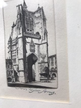 John Taylor ARMS (1887 - 1953) 2 etchings of French cathedrals,  signed 7