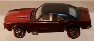 Dte 1968 Hot Wheels Redline 6208 Metallic Red Custom Camaro W/white Interior