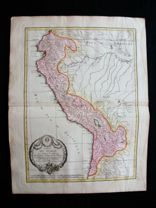 1778 Zannoni - Rare Map: South America,  Peru,  Chile,  Lima,  Cuzco Bolivia Ecuador